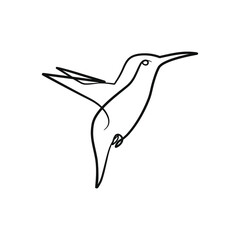 Continuous one line art drawing of bird