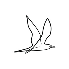Continuous one line art drawing of bird
