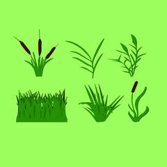 green grass vector set