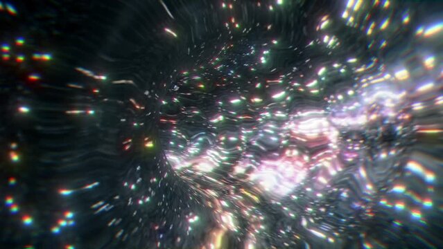 Flying through wormhole Looped sci-fi digital animation.