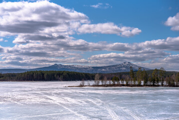 snow covered mountains