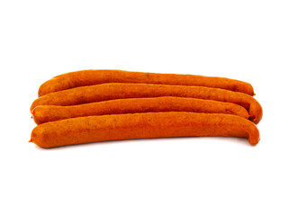 Fresh sausages isolated on white background
