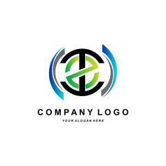 TZ or ZT Font Logo, T and Z Letter Icon Vector, Company Brand Design Illustration, Sticker, Screen Printing