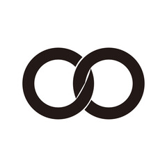 Infinity icon. Two locked circles vector illustration. Link icon.