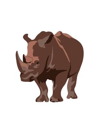 Fototapeta premium Rhino one line drawing 