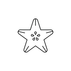 Starfruit Thin Line Icon Vector Illustration Logo Template. Suitable For Many Purposes.