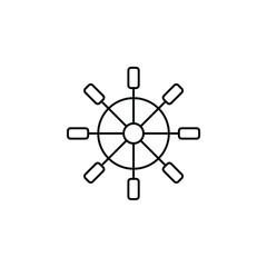 Obraz premium Rudder, Nautical, Ship, Boat Thin Line Icon Vector Illustration Logo Template. Suitable For Many Purposes.
