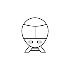 Train, Locomotive, Transport Thin Line Icon Vector Illustration Logo Template. Suitable For Many Purposes.