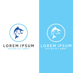 Fish logo, fishinghook, fish oil and seafood restaurant icon. With vector icon concept design illustration template