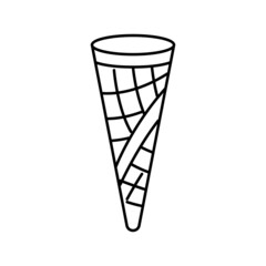 cone ice cream line icon vector illustration