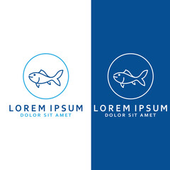 Fish logo, fishinghook, fish oil and seafood restaurant icon. With vector icon concept design illustration template