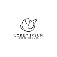 Fish logo, fishinghook, fish oil and seafood restaurant icon. With vector icon concept design illustration template