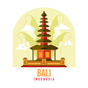 Bali logo. Symbol and sign of Indonesia's city. Logotype and brand. Vector eps 10.