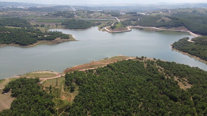 Fototapeta premium Gebze Denizli Pond Shot On Drone