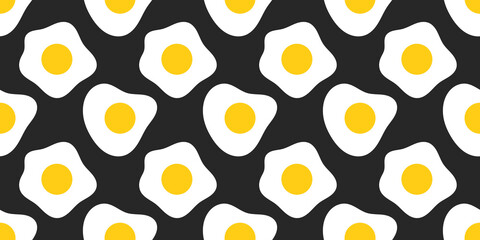 Fried eggs seamless food pattern. Breakfast. - 506884943