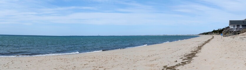 Cape Cod in Springtime panoramic view of Great Hollow beach North Truro