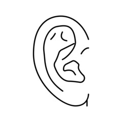 ear head part line icon vector illustration