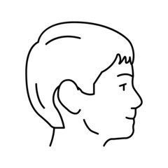 face kid male line icon vector illustration