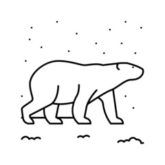 polar bear line icon vector illustration