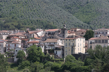 Fototapeta na wymiar Il paese di Sant'Elia Fiumerapido nella provincia di Frosinone - Italia - maggio 2022