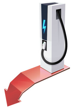Falling electric car charging station (cut out)
