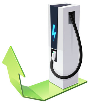Rising electric car charging station (cut out)