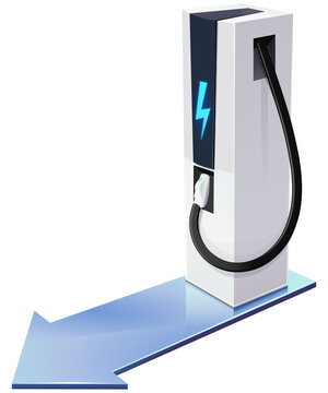 Electric car charging station in progress (cut out)