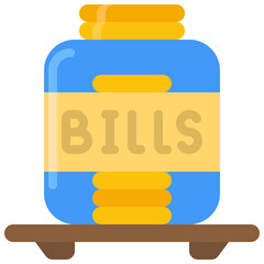 Bills Money Pot Icon