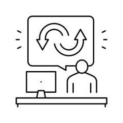 behavior user line icon vector illustration