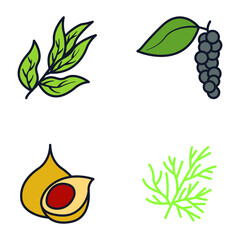 Spices and herbs set icon symbol template for graphic and web design collection logo vector illustration