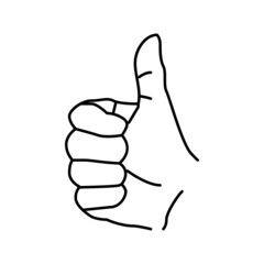 thumb up hand gesture line icon vector illustration