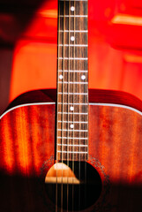 Fototapeta premium guitar on wooden background