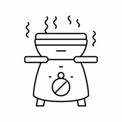 warmer fondue line icon vector illustration