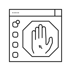 Obraz premium deplatforming system line icon vector illustration