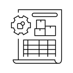 inventory adjustment report line icon vector illustration
