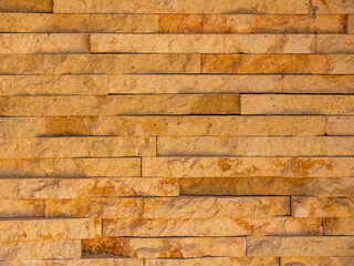 Brick wall made of terracotta bricks. Background and texture.