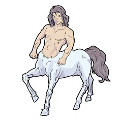 vector illustration of a centaur. mythological character design - obrazy, fototapety, plakaty