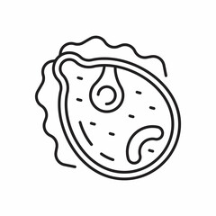 Bacteria, virus icon in line, outline style. Viral infection, amoeba, infusoria simple sign for app, web.