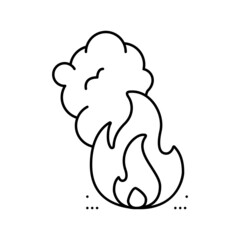 fire accident line icon vector illustration