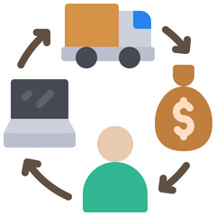 Drop Shipping Process Icon