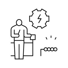 switches and sockets installation line icon vector illustration