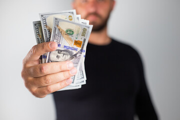 money dollars in men's hands