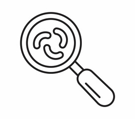 Bacteria, virus icon in line, outline style. Viral infection, amoeba, infusoria simple sign for app, web.