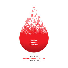 Every Drop counts - Donate Blood. World blood donor day concept - obrazy, fototapety, plakaty
