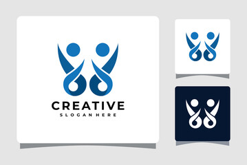 Social Community Group Of People Logo Template With Business Card Design Inspiration