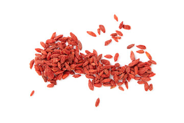 Dried goji berries isolated on white