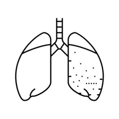 silicosis disease line icon vector illustration