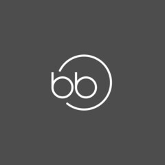 Letter BB logo monogram with circles line style, simple but elegant logo design - obrazy, fototapety, plakaty
