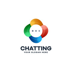 Abstract Chatting Gradient Logo