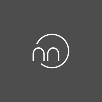 Letter NN logo monogram with circles line style, simple but elegant logo design